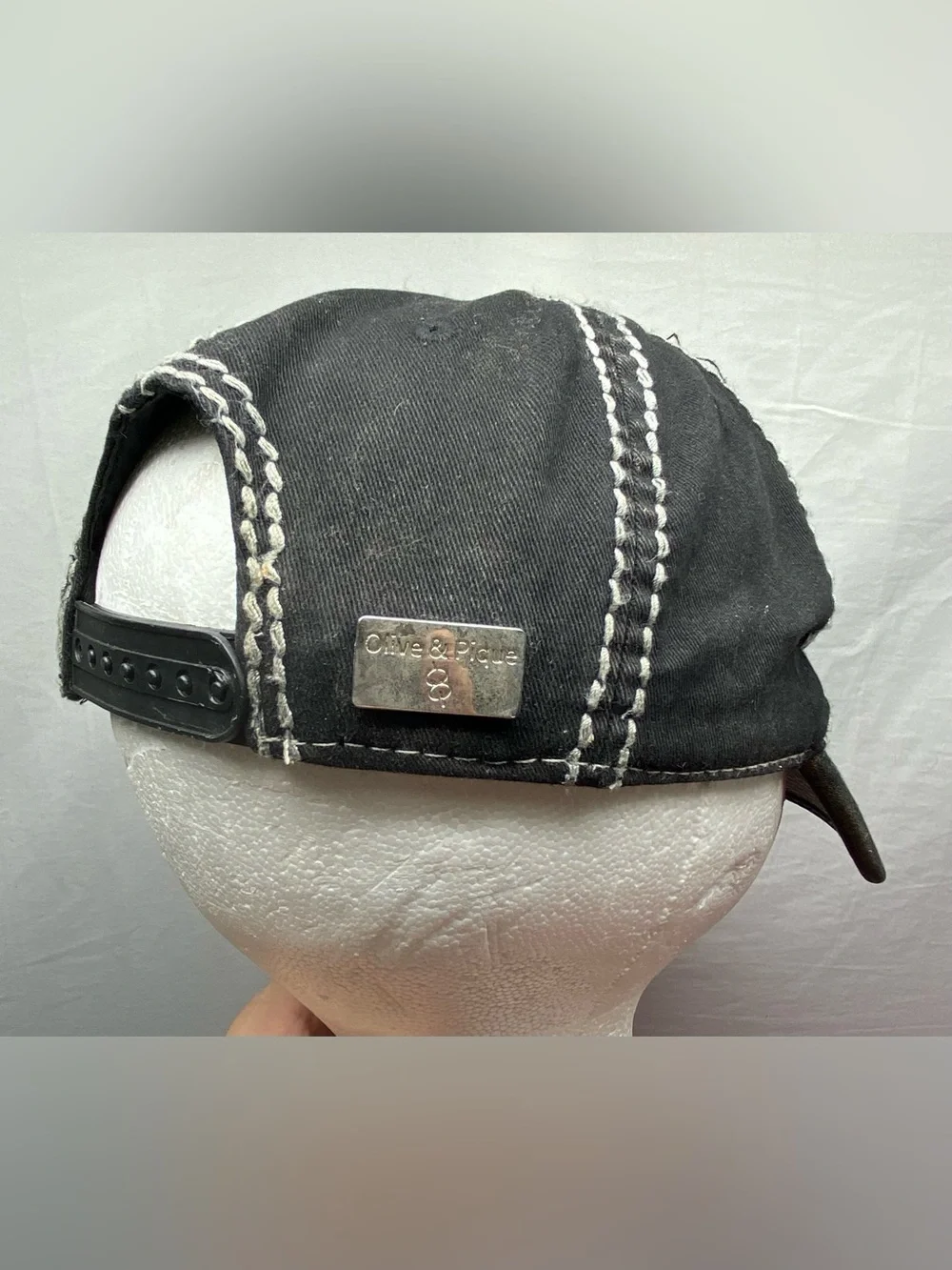 Olive and Pique Rhinestone Ball Cap Quilted Front Bling Glass Design Embellished